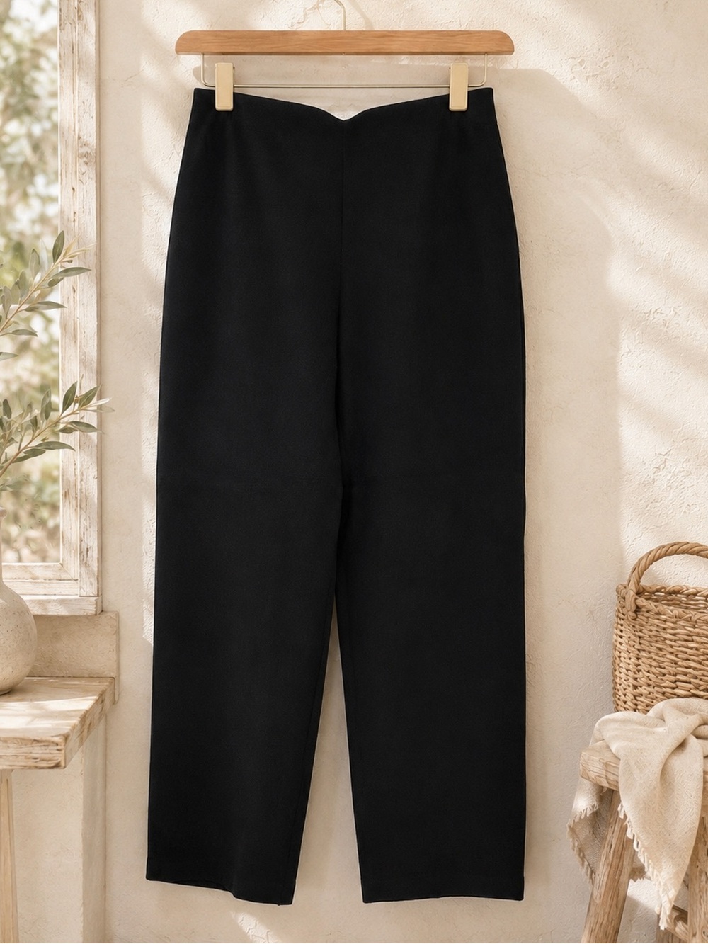 ✨ Old Navy Black Stevie Straight Extra High Rise Pull On Pants Size M ✨